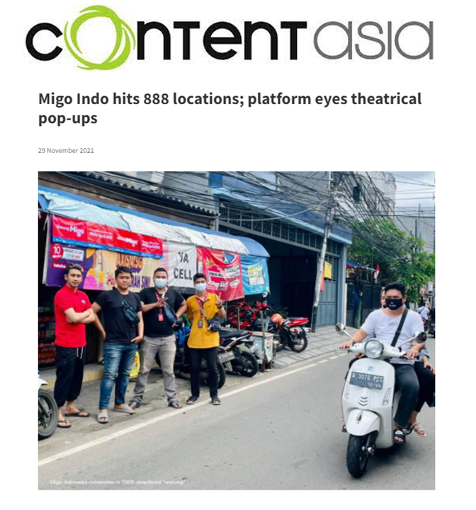 Migo Indo hits 888 locations; platform eyes theatrical pop-ups (ContentAsia)